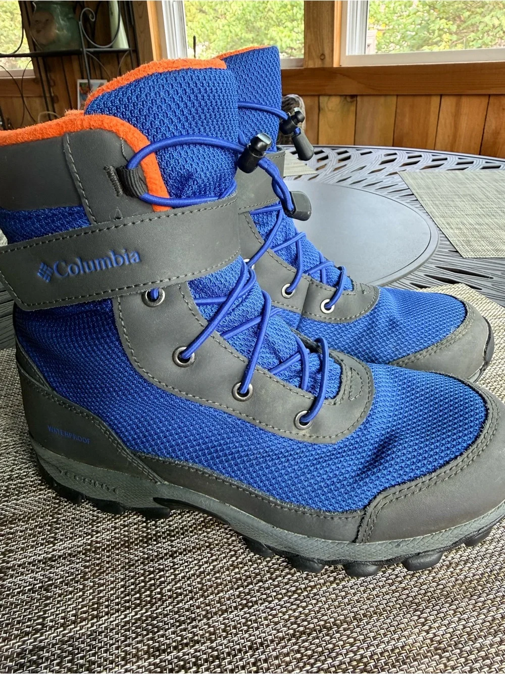 Columbia Hyper Boreal Omni-Heat Kids Blue and Gray Waterproof Boot